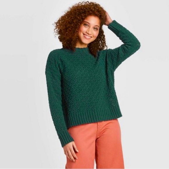 A New Day Women’s Textured Pullover Sweater (Dark Green) - Picture 1 of 6